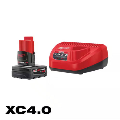 Milwaukee M12 Lithium-Ion XC Battery Pack 4.0 Ah and Charger Starter Ki