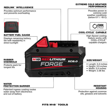 Milwaukee M18 FORGE XC8.0 Rechargeable Battery