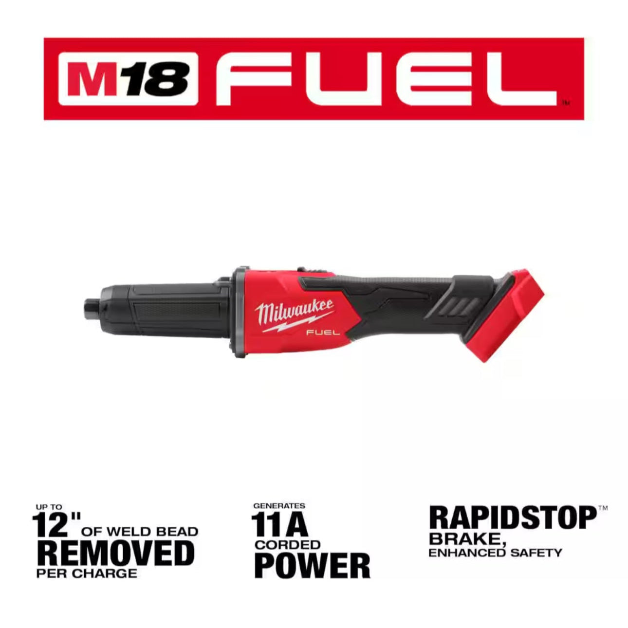 Milwaukee M18 FUEL 1/4 in. Braking Die Grinder 2939-20 with POWERSTATE Brushless Motor and RAPIDSTOP Brake