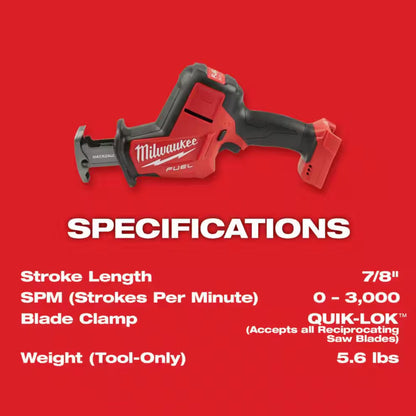 Milwaukee M18 FUEL HACKZALL with XC5.0 Battery