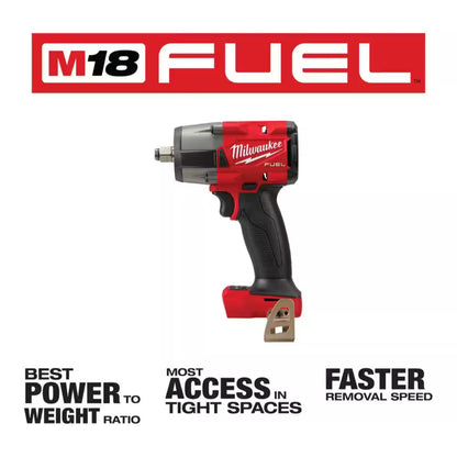 Milwaukee M18 FUEL Mid Torque Impact Wrench 2962-20 with Friction Ring and POWERSTATE Brushless Motor