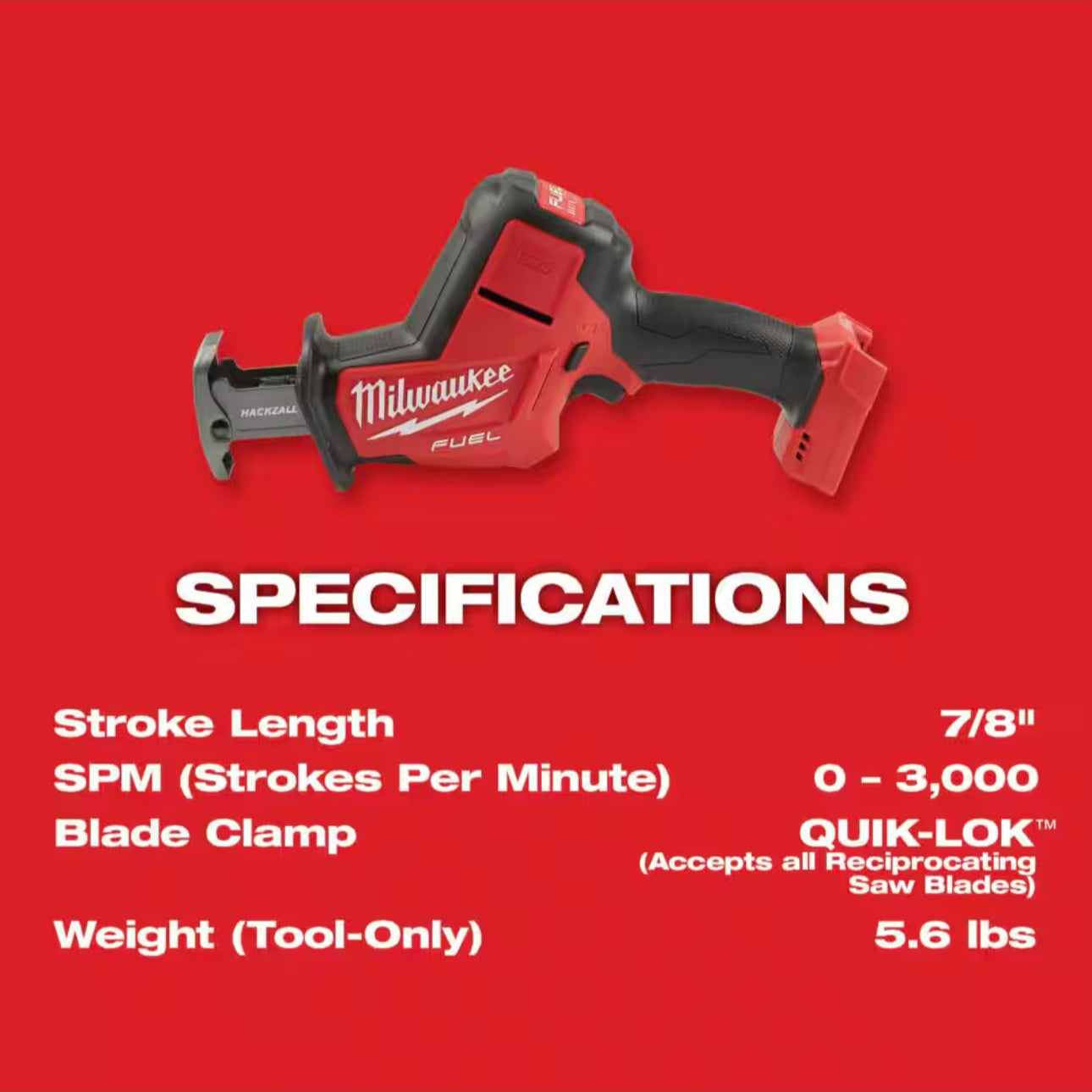 Milwaukee M18 HACKZALL Tool Only