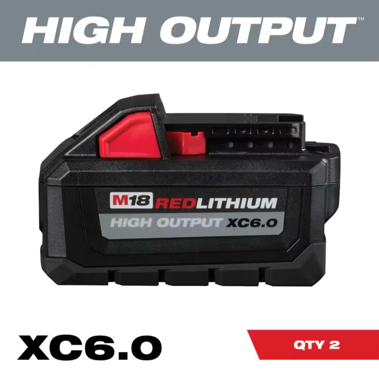 Milwaukee M18 HIGH OUTPUT 6.0 Ah Battery Pack 2-Pack