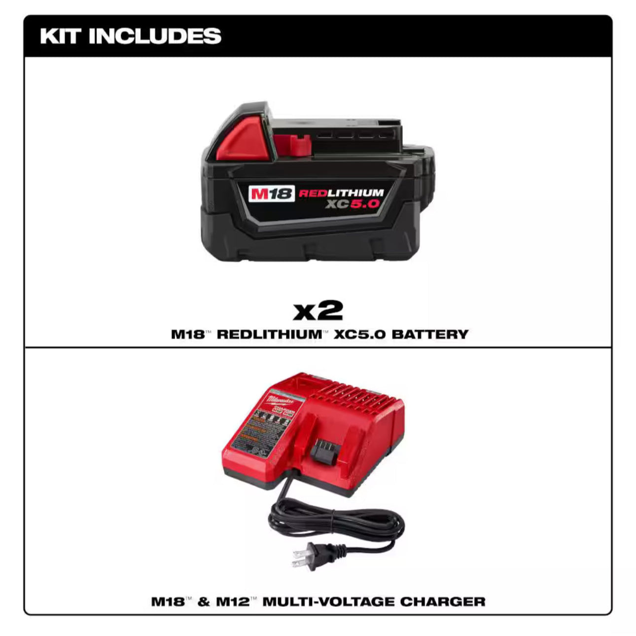 Milwaukee M18 REDLITHIUM XC5.0 Battery Kit