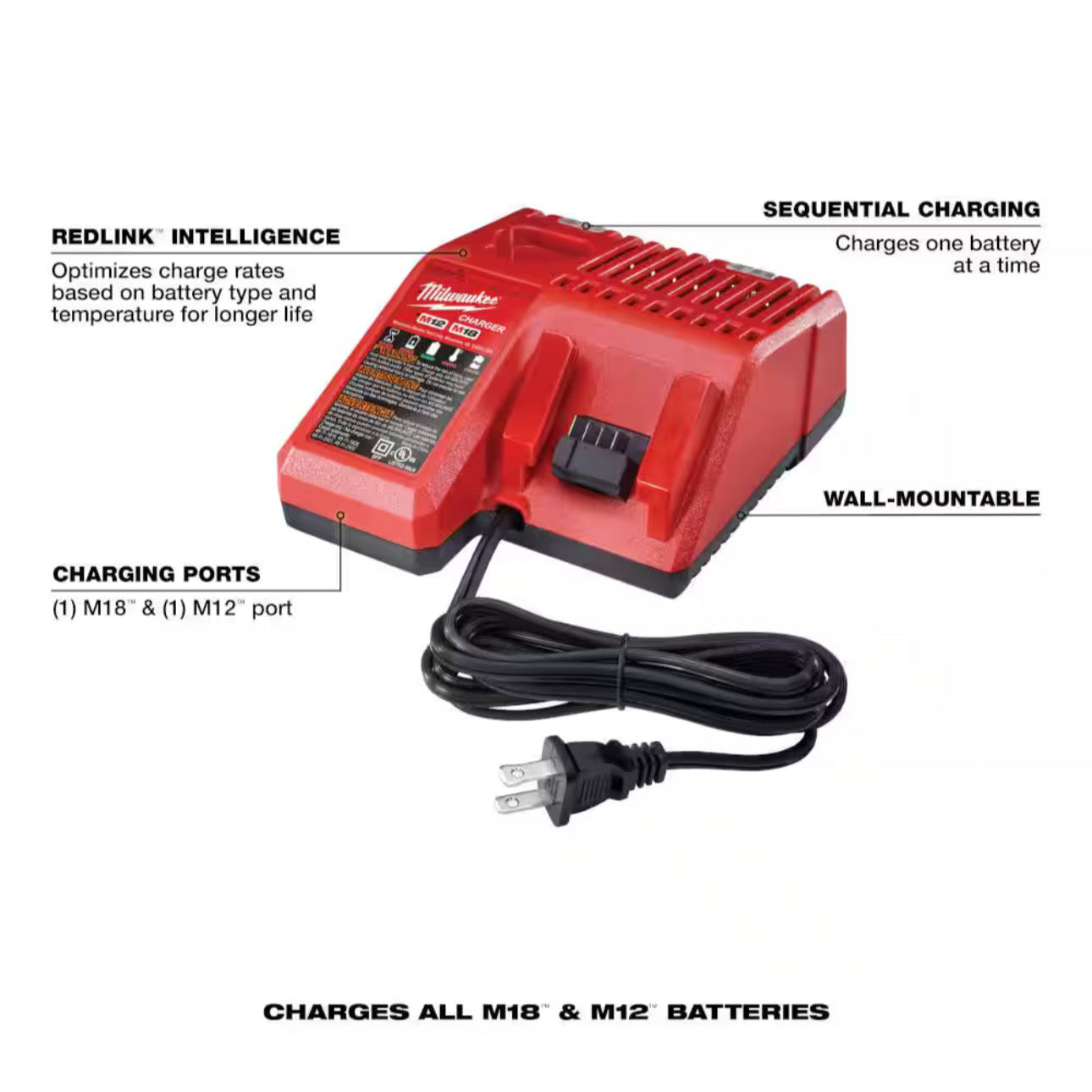 Milwaukee Multi-Voltage Charger for M18 and M12