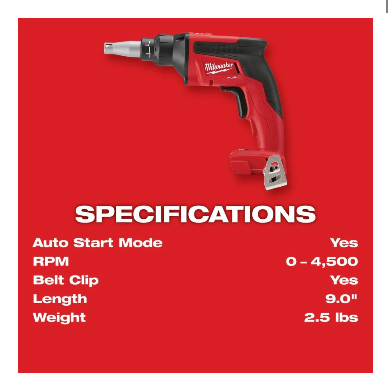 Milwaukee POWERSTATE Brushless Drywall Screw Gun