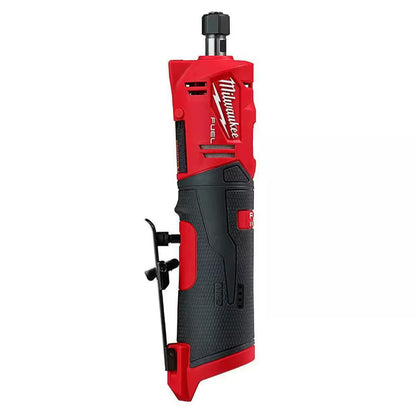 Milwaukee M12 FUEL™ 1/4" Straight Die Grinder 2486-20 with POWERSTATE™ Brushless Motor, 21,000 RPM, and 3-Mode RPM Control for professional grinding applications.