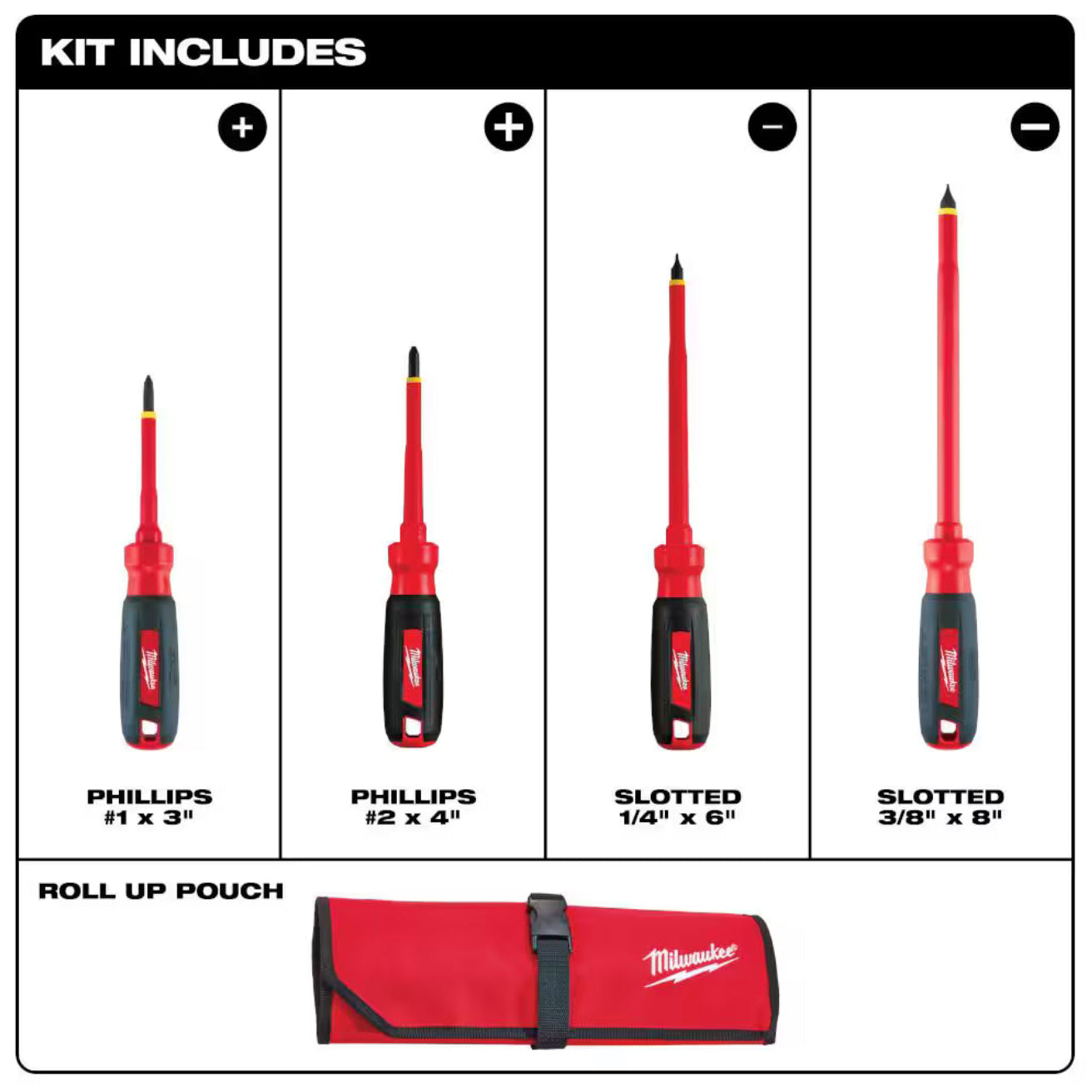 Milwaukee VDE Insulated Screwdriver Set with Pouch