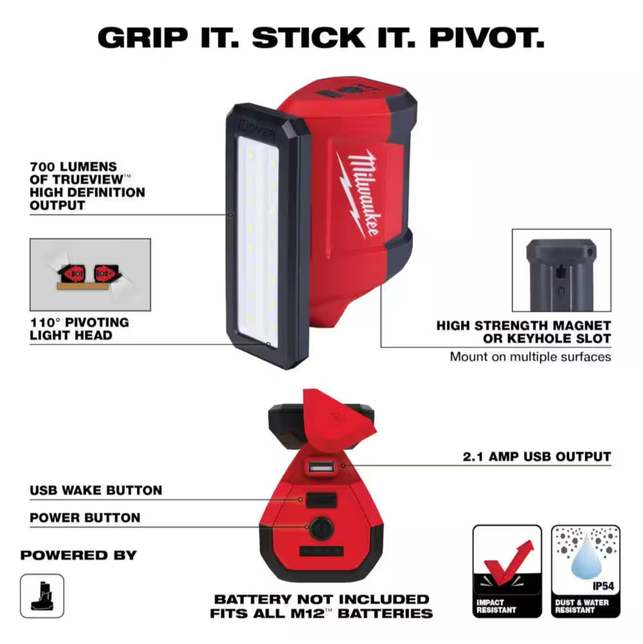 Milwaukee cordless LED inspection light for mechanics