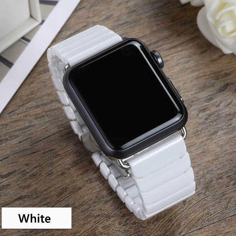 Ceramic Strap for  Watch Band 44Mm 40Mm 45Mm 42Mm 38 41 Butterfly Buckle Bracelet Iwatch Series 6 Se 7 8 9 Ultra 49Mm Band