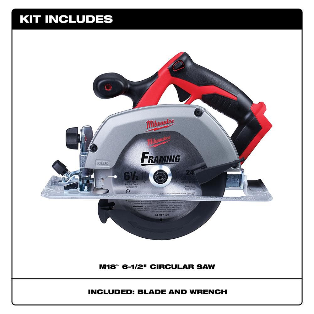 Milwaukee Cordless M18 6-1/2 Inch Circular Saw